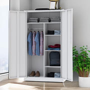 View Metal Storage Cabinets Locker with Lock Door, 72'' Clothing Coat Steel Storage Freestanding Wardrobe for Office, Home, School, Employee,Gym,Fire Department (1PC-Black) image 3