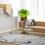 View 32" Clear Acrylic Waterfall Coffee Table, 20mm Thick Rectangle Modern Transparent Table for Living Room image 1