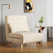 View A three-in-one sleeping chair-bed, convertible chair-bed sofa, a lounge chair with adjustable backrest, suitable for apartments/bedrooms/offices, dark gray. image 4