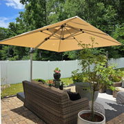 View PURPLE LEAF Sonnenschirm 300 x 300 cm mit Schirmständer Ampelschirm Groß 360°Rotation Gartenschirm mit Kurbel, Marktschirm XXL Sonnenschutz UV50+, image 2
