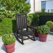 View Outdoor Rocking Chair, HDPE Rocking Chair for Adults, All Weather Porch Rockers for Lawn Garden, White image 1