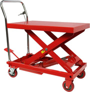 View Hydraulic Lift Table Cart – 31" Lift Height, Double Scissor Design with 4 Wheels & Non-Slip Pad for Material Handling image 1
