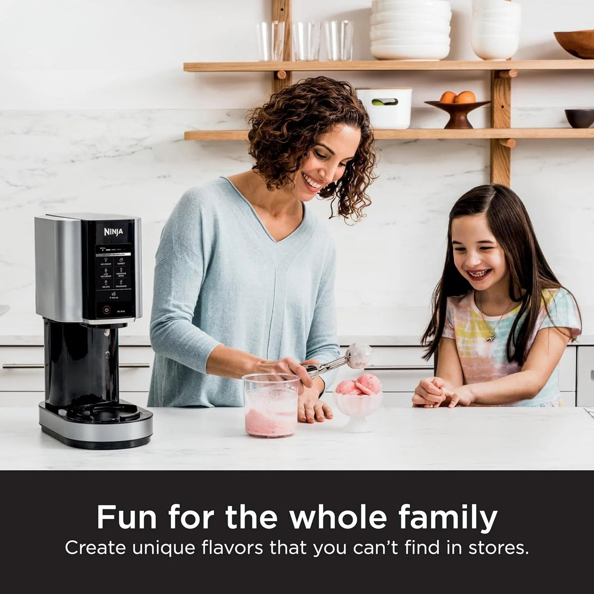7-in-1 Ice Cream Maker with 2 Pint Containers and Lids, Compact, Silver