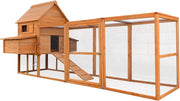 View Wiltec Hühnerstall 3100 x 1500 x 1500 mm braun mit Freilauf und Nistkästen aus Holz, Hühnerhaus mit Unterschlupf, Gitter und Kotwanne verzinkt image 1