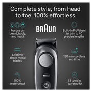 View 13-in-1 Men's Grooming Kit with Beard Trimmer, Hair Clipper, and Body Groomer image 3