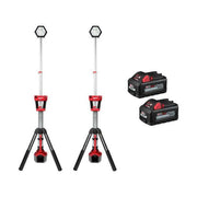 View 18V Cordless Rocket Tower Light – Dual Power LED Work Light with 2×6.0Ah Batteries image 1