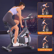View ANCHEER Exercise Bike for Home,Heavy Duty Indoor Stationary Bike with Comfortable Seat Cushion,300lbs Max Weight Capacity,Home Gym Cardio Workout... image 2