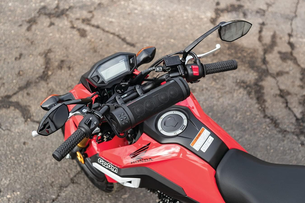 300W Waterproof Bluetooth Motorcycle Sound Bar – Handlebar Mount, Satin Black