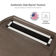 View 50 Gallon Rain Barrel with Brass Spigot, Walnut Rainwater Collection Barrel for Garden and Outdoor Use image 3