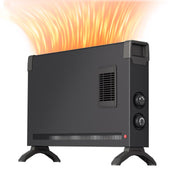 View BREEZEHEAT 1500W panel space heater for bedroom, living room, home, 55-96F,knob control, 600 sq,with fan for fast heating image 1