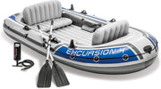View Excursion Inflatable Boat Series: Includes Deluxe 54in Boat Oars and High-Output Pump – SuperTough PVC – Adjustable Seats with Backrest – Fishing Rod Holders – Welded Oar Locks image 1