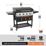 View Blackstone 4-Burner 36" Propane Outdoor Griddle with Air Fryer and Hood image 4