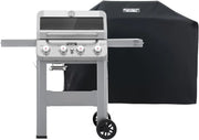 View Grills 4-Burner Liquid Propane Gas Grill, Silver Stainless Steel Grill Outdoor Patio Garden Barbecue Grill with Clearview® Lid and One Foldable Shelf, Mesa400MF image 3