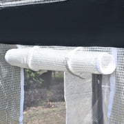 View A 20-foot x 10-foot x 9-foot walk-in green house with an outdoor garden greenhouse, equipped with 6 roll-up windows, 2 zipper doors and a rain cover, in white color. image 3