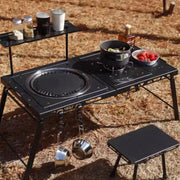 View Folding Grill Table Metal Portable, Good Load-Bearing Capacity Items Can Be Hung on The Edge, Portable Camping Table, for Outdoor Picnic, BBQ, Cooking image 4