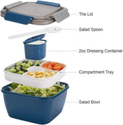 View Lunch Bento Box Work Compartment Cute Ladies Microwave Portable Container Cutlery Picnic Set(E) image 3