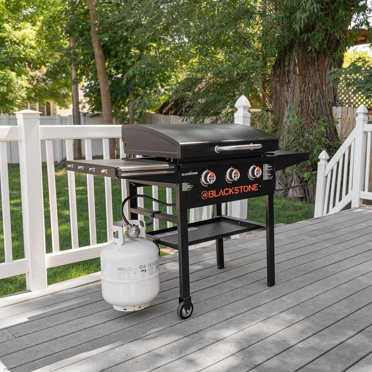 28-Inch XL 3-Burner Outdoor Griddle with Hood and Accessories