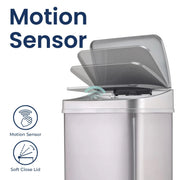 View 13 Gallon Touchless Motion Sensor Trash Can, Automatic Hands-Free Kitchen Garbage Bin with Sensor Lid image 2
