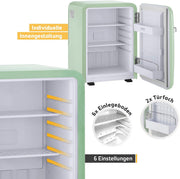 View TZS First Austria - Retro Mini Kühlschrank 40L - Lautlos - Vintage Minibar für Schlafzimmer & Büro - mint image 4