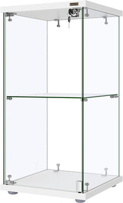 View 4 Layers 15.7''W x 15.7''D x 62.6''H Glass Display Cabinet Countertop Showcase with Lock, 5mm Tempered Glass 25mm MDF Base image 1