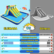 View 20.66x16.4FT Inflatable Water Slide for Big Kids, Water Park for Kids Backyard with Large Double-Layer Pool,3 Extra-Long Slides,Climbing Wall, 2 Water Cannons, Water Spraying, 750W Air Blower image 4