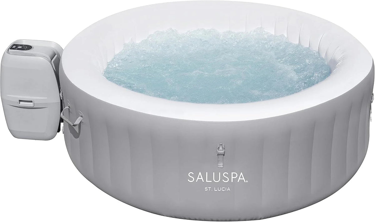 71 x 26-Inch Inflatable Hot Tub Spa for 2-4 Persons, Portable, with 2 Covers, Black