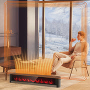 View Costway 1400W Electric Baseboard Heater Convection Space Heater with Realistic 3D Flame image 2