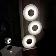 View Minimalist art circle living room decorative floor lamp, warm white adjustable LED lamp, with shadow effect creating an atmosphere, acrylic material, indoor lamp image 4