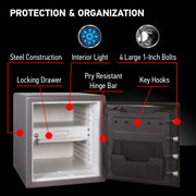 View 1.23 Cu Ft Waterproof and Fireproof Digital Safe Box, Alloy Steel Security Safe for Home and Office image 5