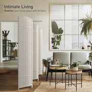 View 6 Panel Room Divider, 6ft Tall Extra Wide Folding Privacy Screen with Hand-Woven Mesh Panels image 5