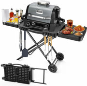 View Outdoor Grill Table Cart 57"x24"x35", Outdoor Kitchen Island with Storage & Large Tabletop for Blackstone Griddle, Ooni Pizza Oven, Ninja Woodfire Grill, BBQ Station, Dining Cart, Rolling BBQ Table image 1