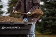 View 7-Cubic-Foot Poly Dump Garden Cart with No-Flat Tires, 1,200-Lb. Capacity, Black image 5