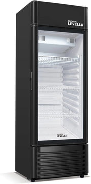 View PRF125DX Glass Door Display Refrigerator 12.5 cu ft Commercial Beverage Cooler Merchandiser With Customizable Lightbox - Silver image 3