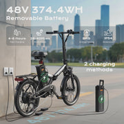 View AIRWEST 20 in Foldable Electric Bike for Adults, Compact Commuter eBike with 500W Motor 750W Peak, Removable 48V 7.8Ah Battery, 50 Miles PAS... image 3