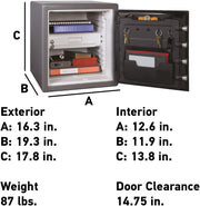 View 1.23 Cu Ft Waterproof and Fireproof Digital Safe Box, Alloy Steel Security Safe for Home and Office image 2