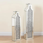 View Floor vase crushing diamond reflective vase - Silver floor-style vase set (2-piece) - 24-inch and 30-inch large crystal goblet vases, suitable for living rooms, dining rooms, bedrooms, home corners, corridors, indoor offices and floors. image 4