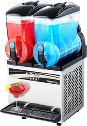 View 15L x 2 Double-Tank Commercial Slushy Machine, Stainless Steel, Frozen Drink Machine image 1