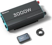 View 3000W Pure Sine Wave Inverter 12V DC to 120V AC Converter for Home, RV, Truck, Off-Grid Solar Power Inverter 12V to 110V with Built-in 5V/2.1A USB / Hardwire Port, Remote Controller image 1