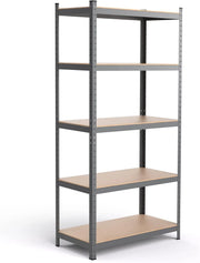 View Five-tier storage rack 2920 pounds Heavy-duty shelf Adjustable boltless storage rack Suitable for storage area storage rooms 108 inches wide x 18 inches deep x 72 inches high image 4