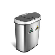 View 18 Gallon Dual Compartment Motion Sensor Trash Can, Automatic Hands-Free Kitchen Garbage Bin image 1