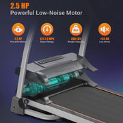 View Ambifirner Easy Folding Treadmill with Adjustable Incline, Wide Running Deck, Foldable Design, Digital Monitor Mini Treadmill for Home Office image 3