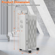 View Costway 1500W Oil Filled Space Heater Electric Oil Radiant Heater w/ Safety Protection image 4