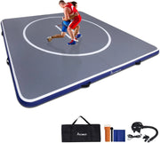View Inflatable Wrestling Mat 10FT/5FT, Portable Jiu Jitsu Mats Wrestling Mat for Home, Outdoor or Indoor Training Mat for Water Yoga, Gymnastics, Gray image 3