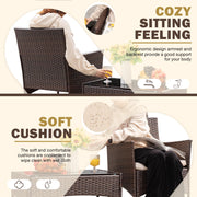 View 4-Piece Outdoor Patio Furniture Set, Rattan Wicker Chairs and Outdoor Seating Set image 4
