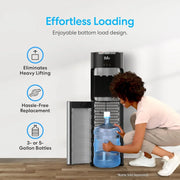 View Bottom Loading Water Cooler Dispenser for 5 Gallon Bottles - 3 Temperatures with Hot, Room & Cold Spouts, Child Safety Lock, LED Display with Empty Bottle Alert, Stainless Steel image 4
