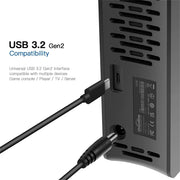 View 3.5-inch external hard drive, supporting USB 3.2 Gen2 Type-C interface, suitable for PCs, Macs, desktops, laptops, and televisions (black) image 2