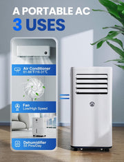 View Portable Air Conditioners, 10000 BTU Air Conditioner Portable for Room up to 450 Sq. Ft., 3-in-1 Portable AC Unit with Digital Display, Remote Control, Window Installation Kit, 24H Timer, Sleep Mode image 3