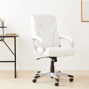 View High-back executive office chair, adjustable in height, tiltable, rotatable, uniform size, white/mustard color image 2