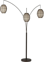 View Floor lamp, equipped with three movable lampshades and an adjustable height design - perfect for decorating bedrooms, living rooms and corners, with a bronze color finish. image 1