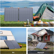 View 350-watt portable solar panel, suitable for power stations, hurricane emergency supplies, 43-volt foldable solar charger (25% efficient, IP68 waterproof rating, 4 reinforced stands, suitable for camping and RV travel) image 3